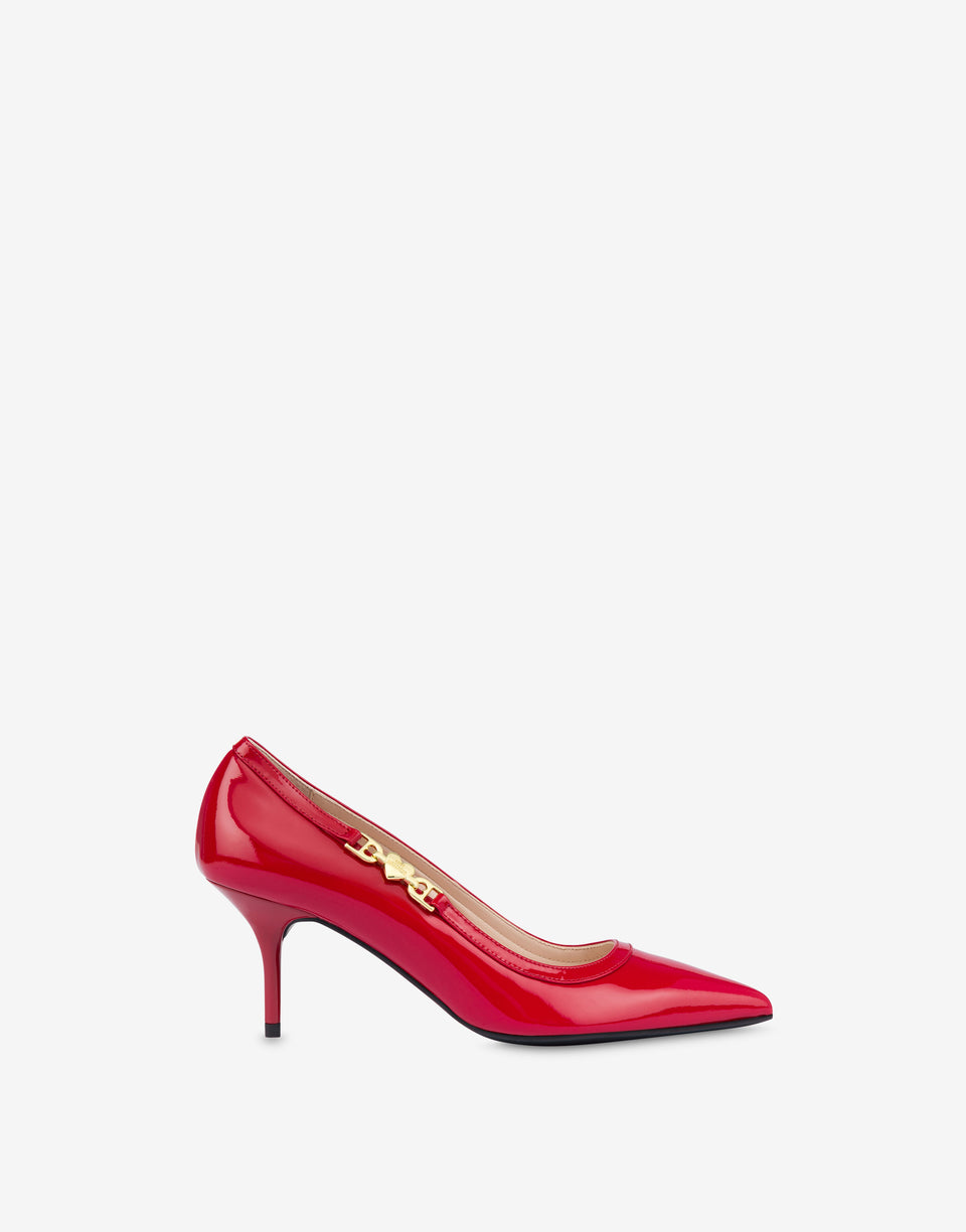 Escarpins en vernis Love Chain Strap Rouge Love Moschino 1