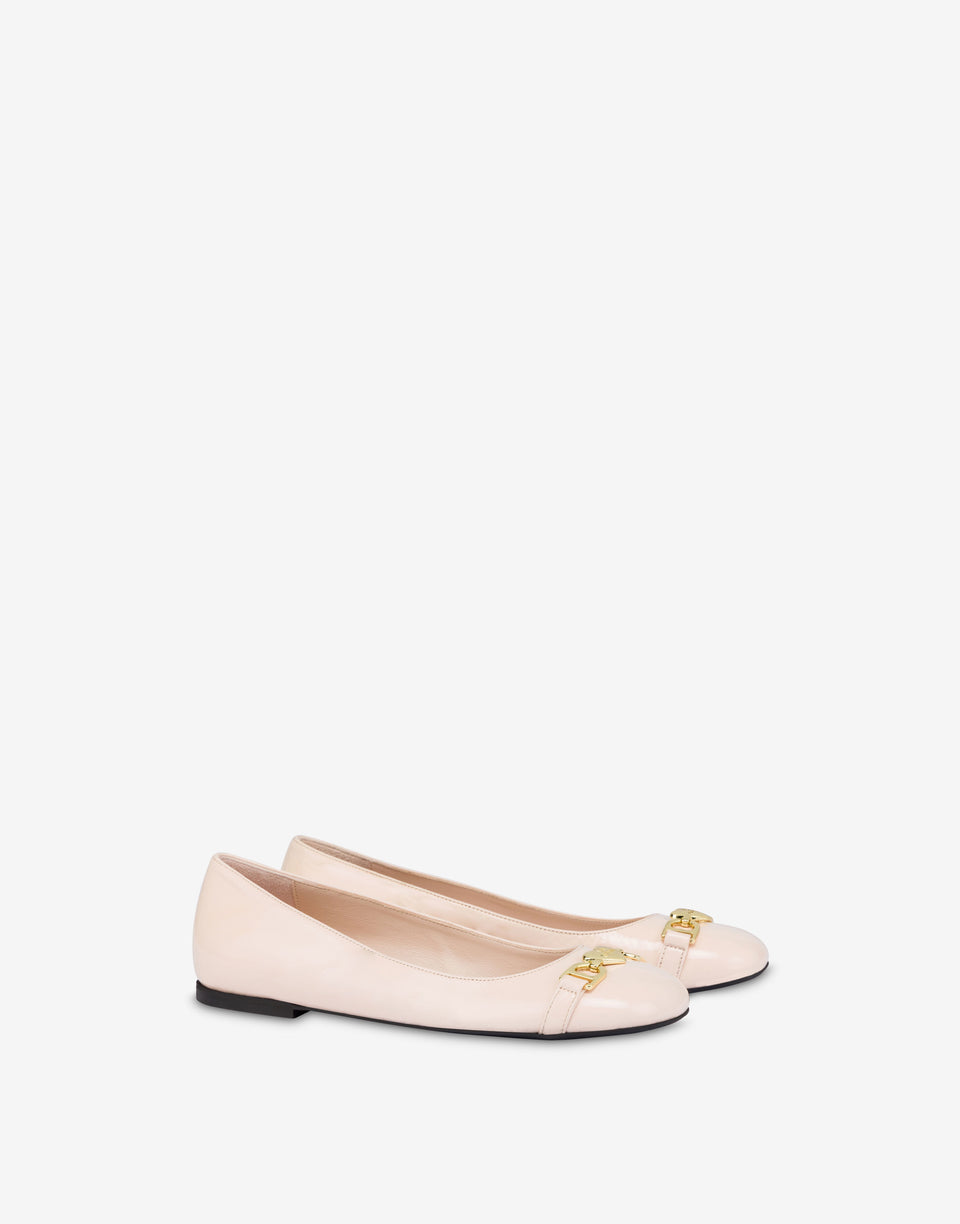 Patent ballerinas Love Chain Strap Pink Love Moschino 0