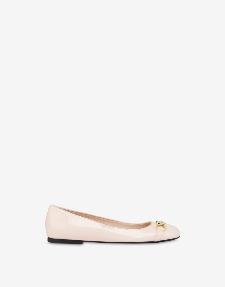 Patent ballerinas Love Chain Strap Pink Love Moschino 1