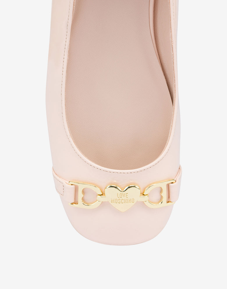 Patent ballerinas Love Chain Strap Pink Love Moschino 3