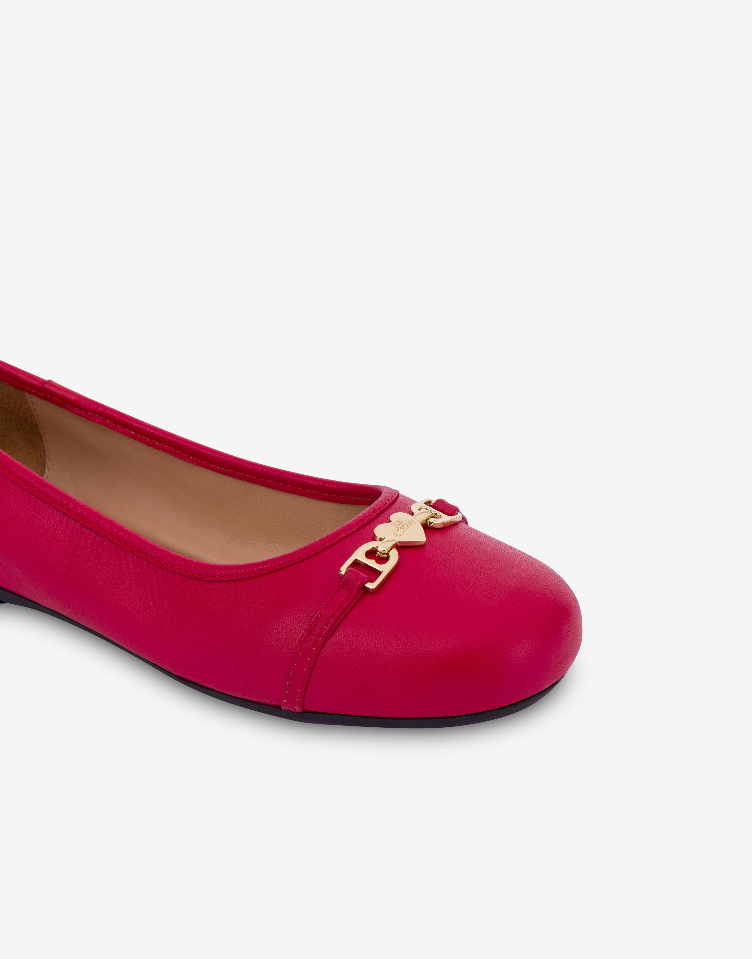 Moschinoモスキーノのレッドナッパバレリーナ MOSCHINO Red Leather Ballerina Flats New | eBay