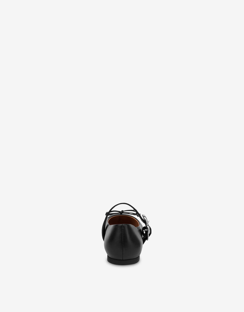 Ballerines en cuir nappa Noir Love Moschino 2