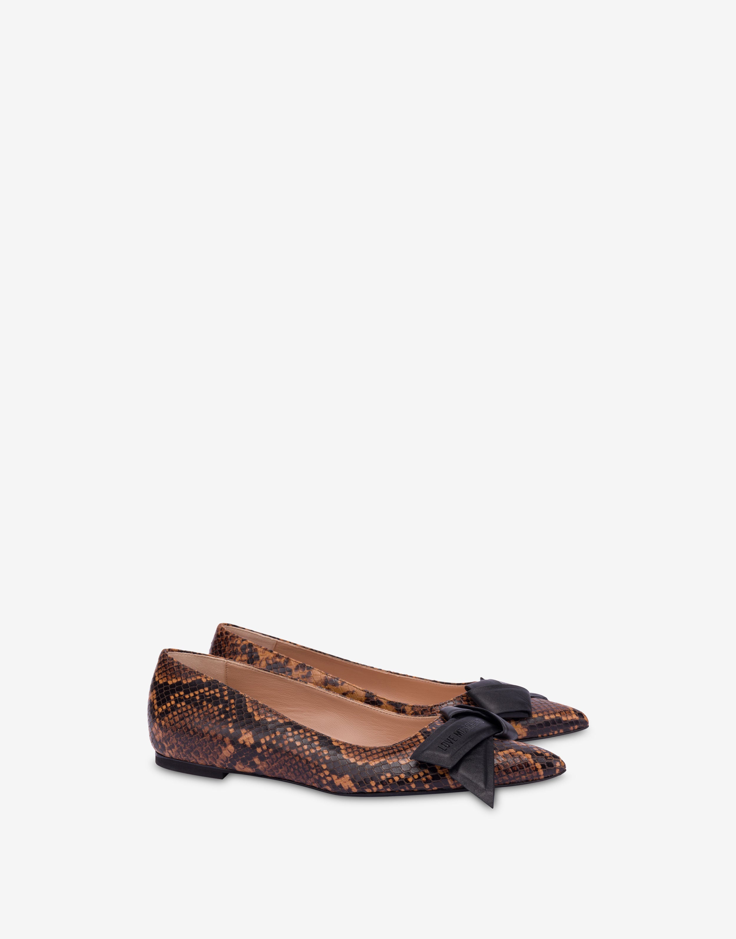 Python print calfskin ballet flats Love Moschino | Moschino