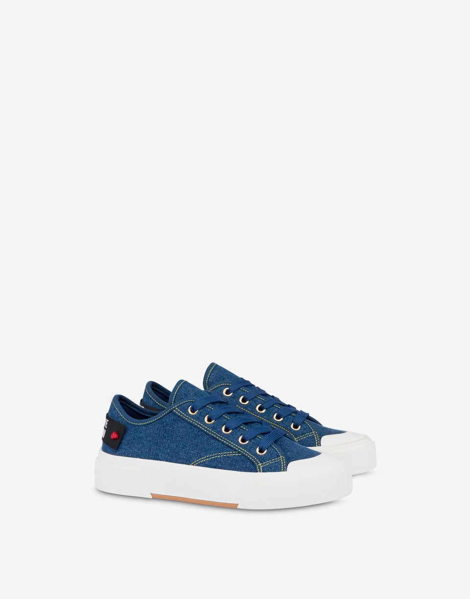 Sneakers en denim New Pop Love Denim foncé Love Moschino 0