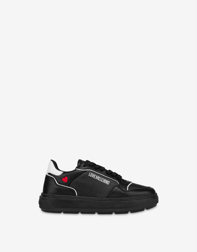 Calfskin sneakers Bold Love Black Love Moschino 1