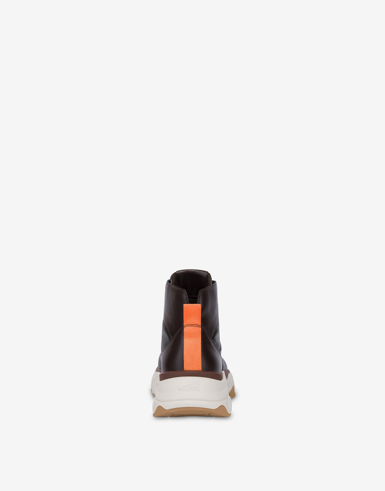 High top sneakers in calfskin and nylon  Love Moschino 2
