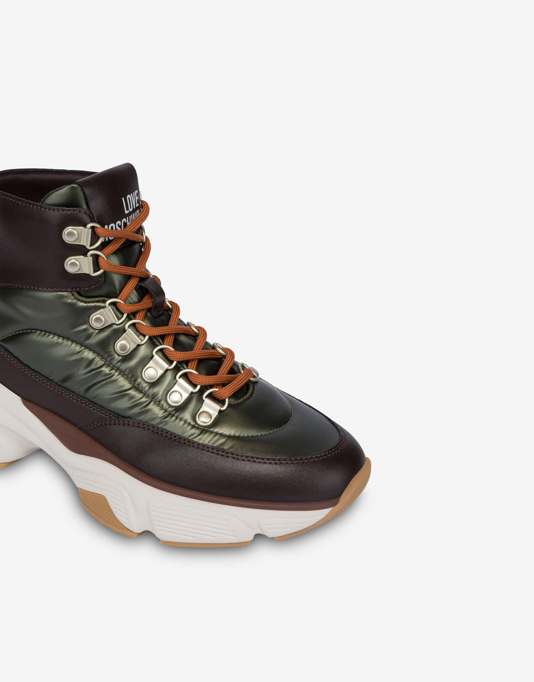 High top sneakers in calfskin and nylon  Love Moschino 3