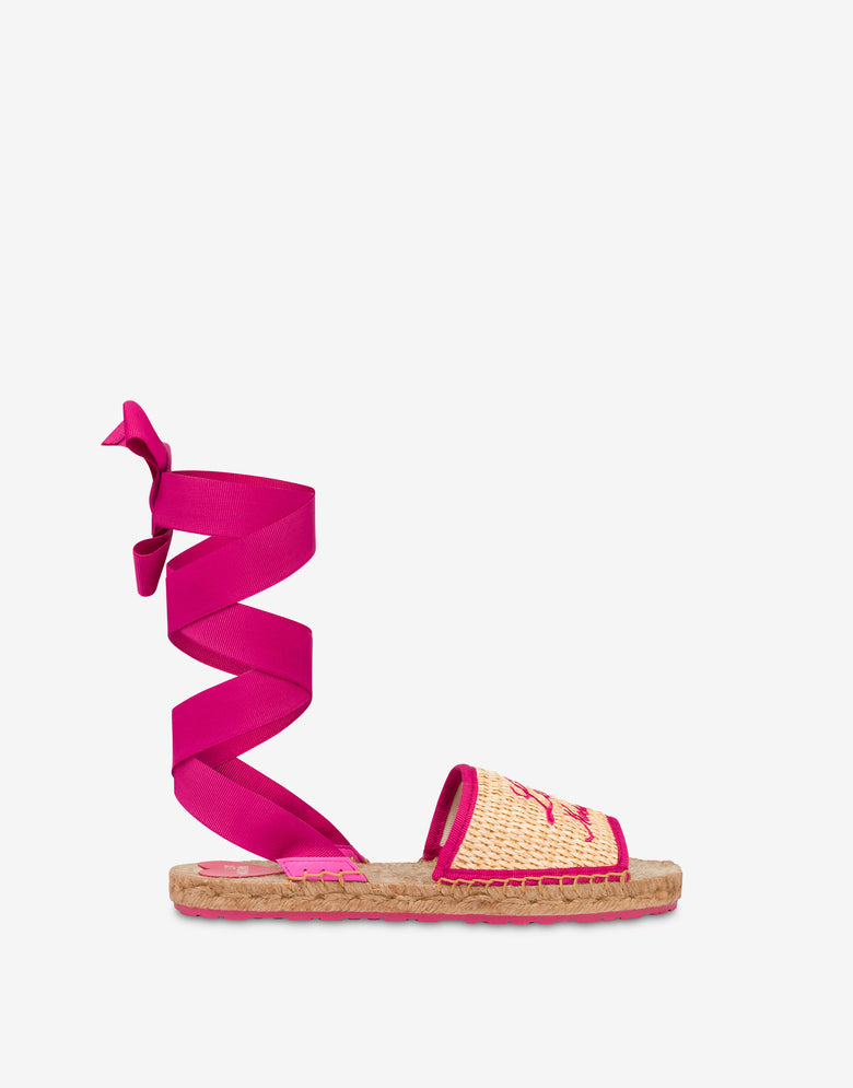 Sandales espadrilles plates Beige Love Moschino 1