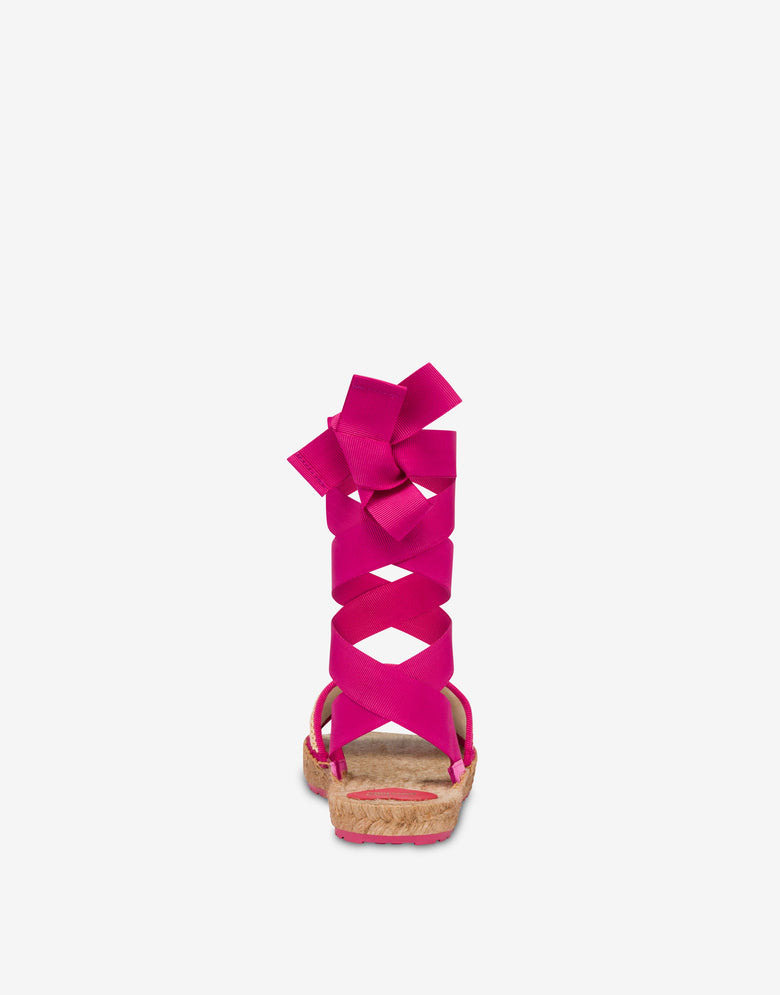 Sandales espadrilles plates Beige Love Moschino 2