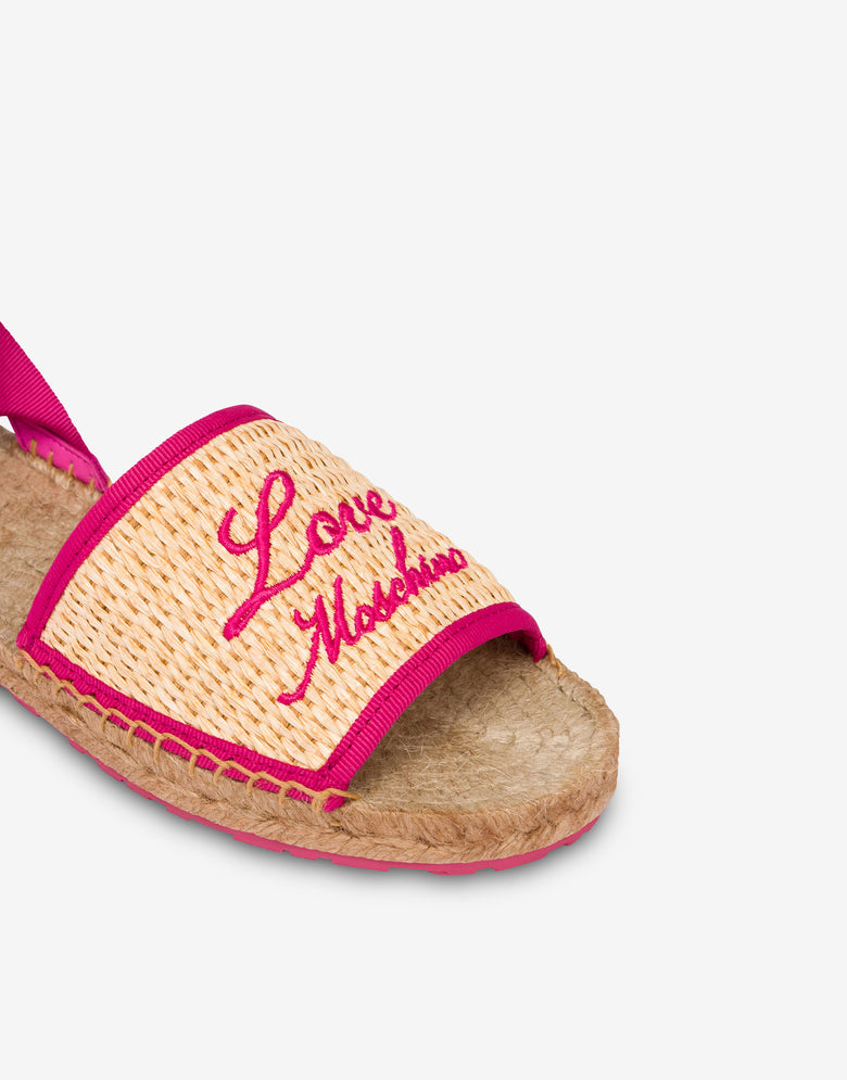 Sandales espadrilles plates Beige Love Moschino 3
