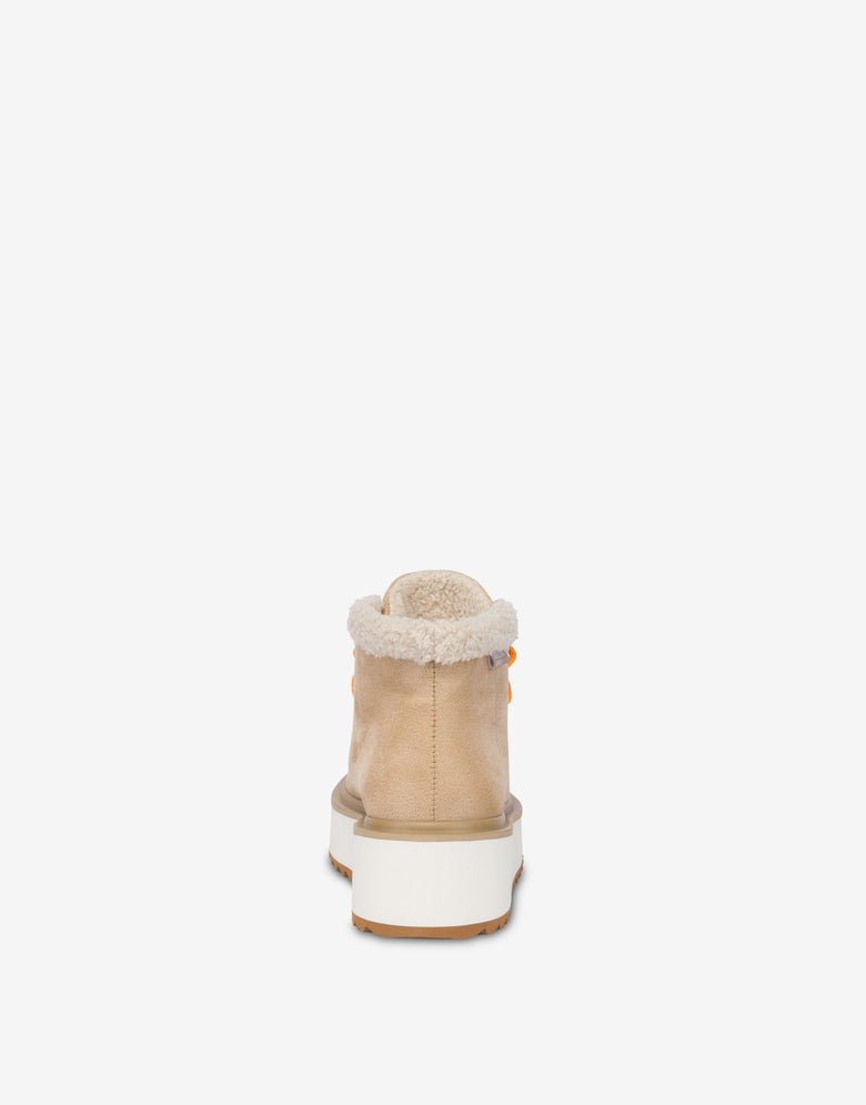 Soft fabric ankle boots Beige Love Moschino 2