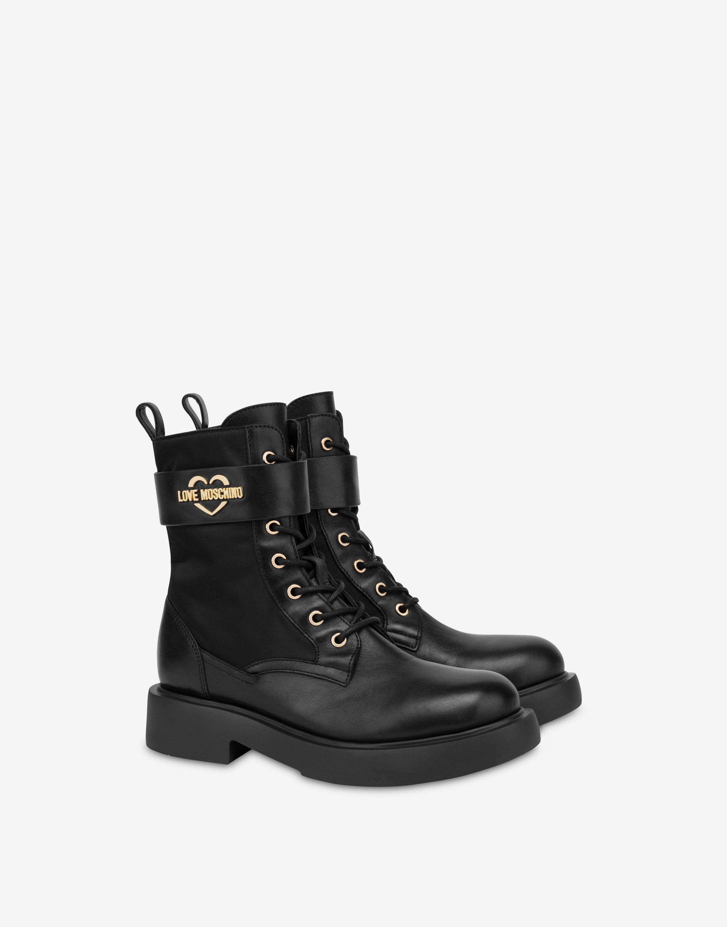 Botines de piel de becerro y nailon