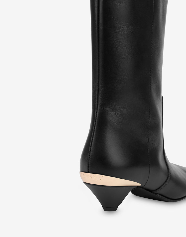 Bottines en cuir de veau Noir Love Moschino 3