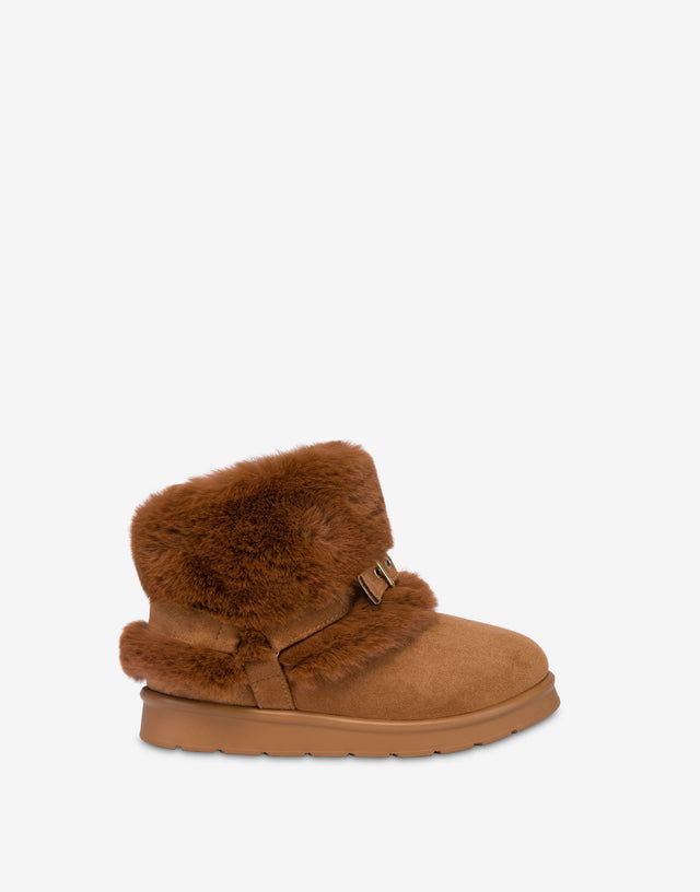 Soft fabric ankle boots Brown Orange Love Moschino 1