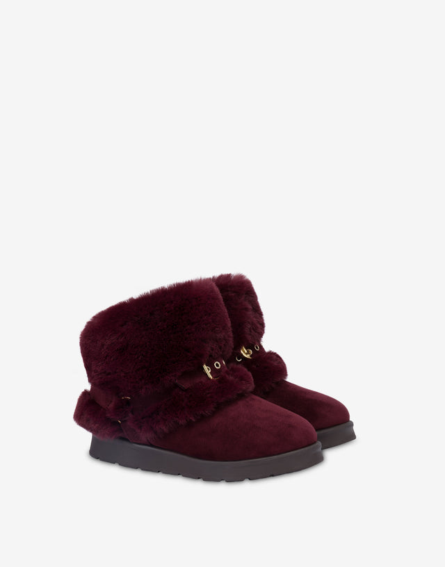 Soft fabric ankle boots Bordeaux Love Moschino 0