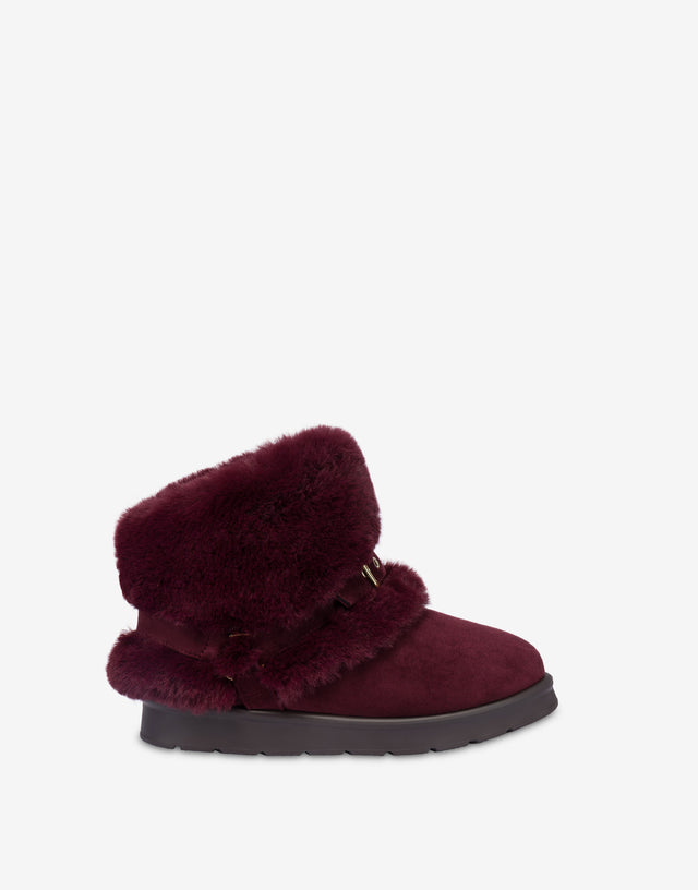 Soft fabric ankle boots Bordeaux Love Moschino 1