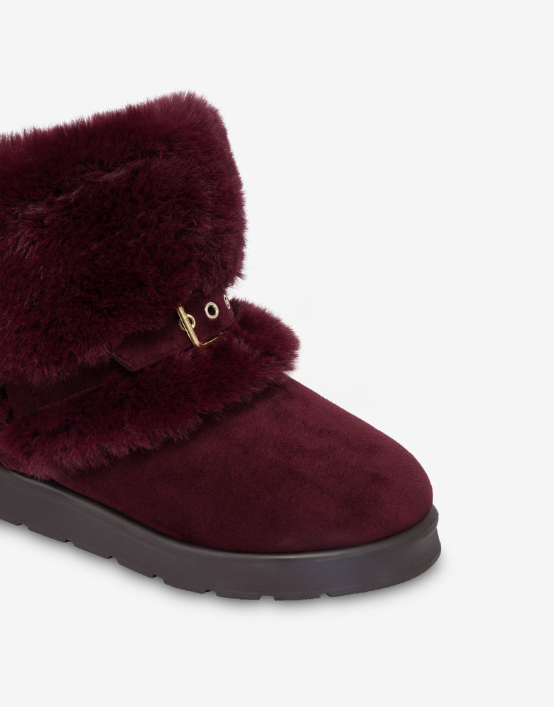 Soft fabric ankle boots Bordeaux Love Moschino 3