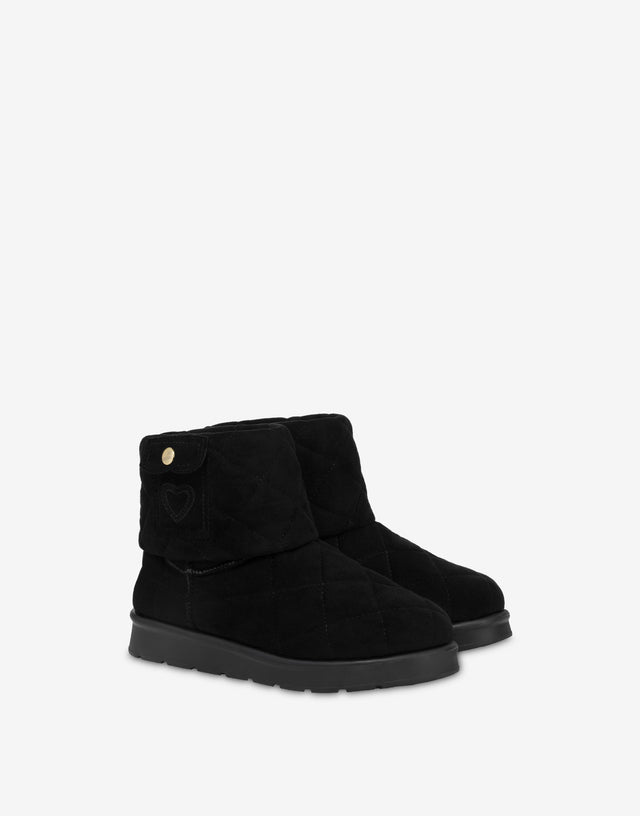Quilted soft fabric ankle boots Black Love Moschino 0