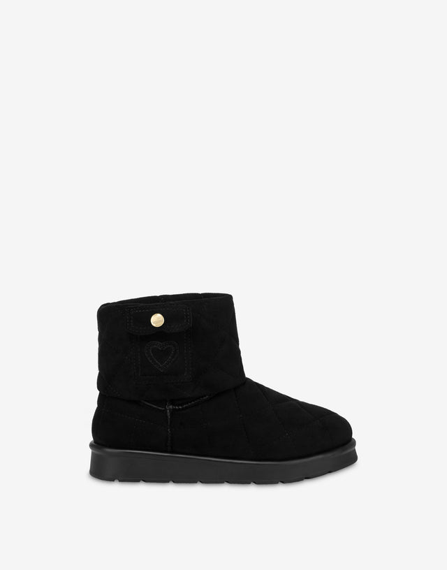 Quilted soft fabric ankle boots Black Love Moschino 1