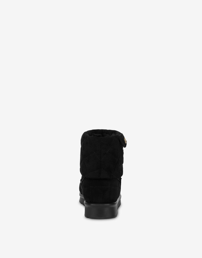 Quilted soft fabric ankle boots Black Love Moschino 2