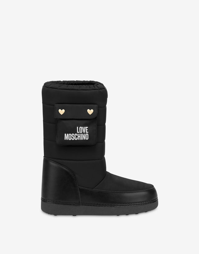 Quilted fabric snow boots Black Love Moschino 1
