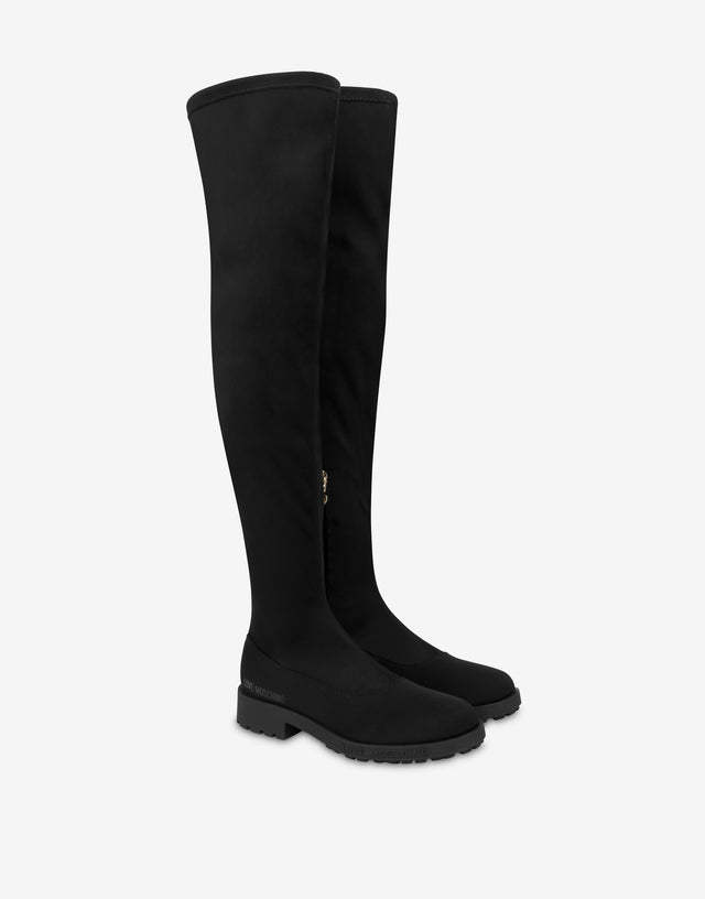 Over-the-knee boots in lycra Black Love Moschino 0