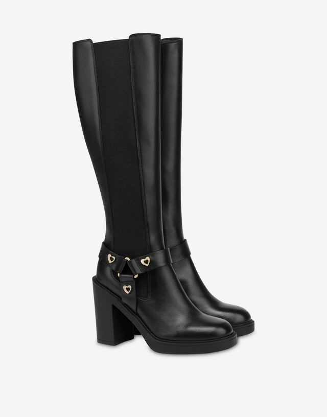 Calf boots Black Love Moschino 0