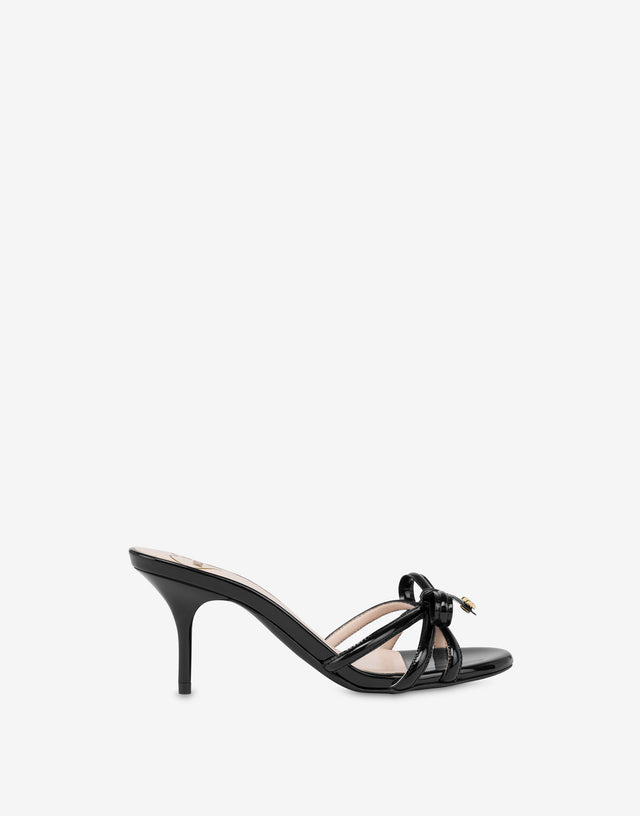 Patent high-heeled mules Sleek Bow Black Love Moschino 1