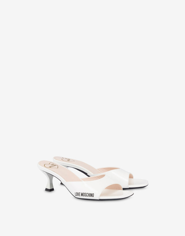 Patent mules Rubber Logo White Love Moschino 0