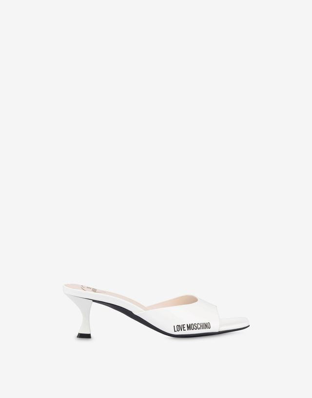 Patent mules Rubber Logo White Love Moschino 1