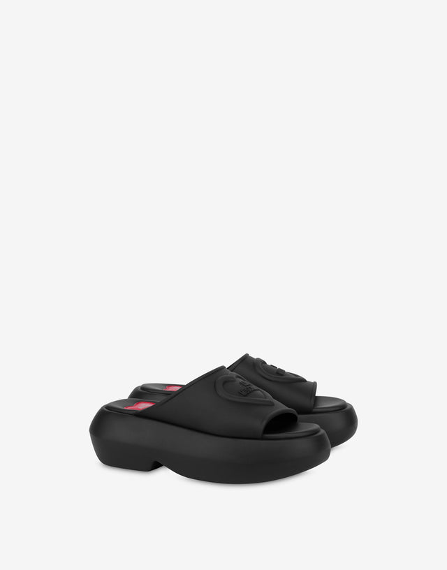 Rubber sandals with chunky sole Black Love Moschino 0