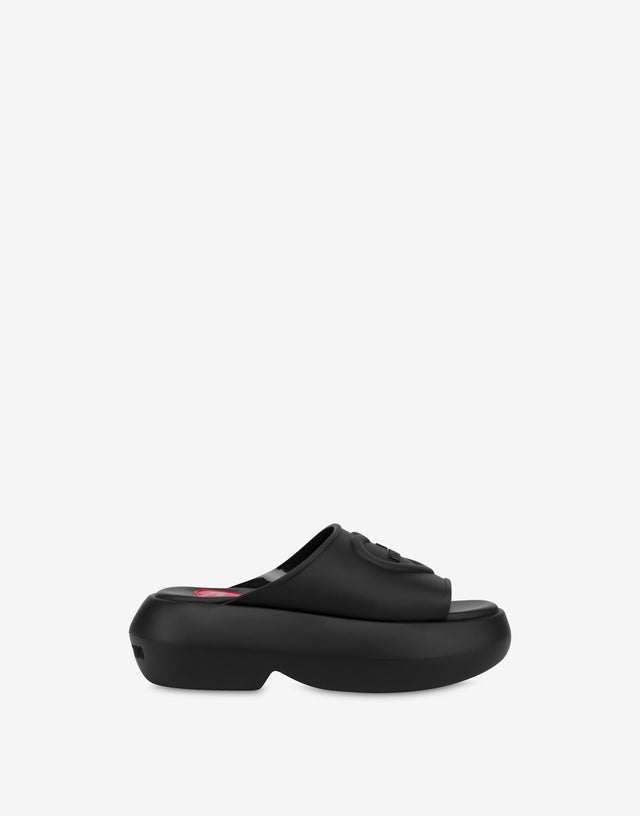 Rubber sandals with chunky sole Black Love Moschino 1