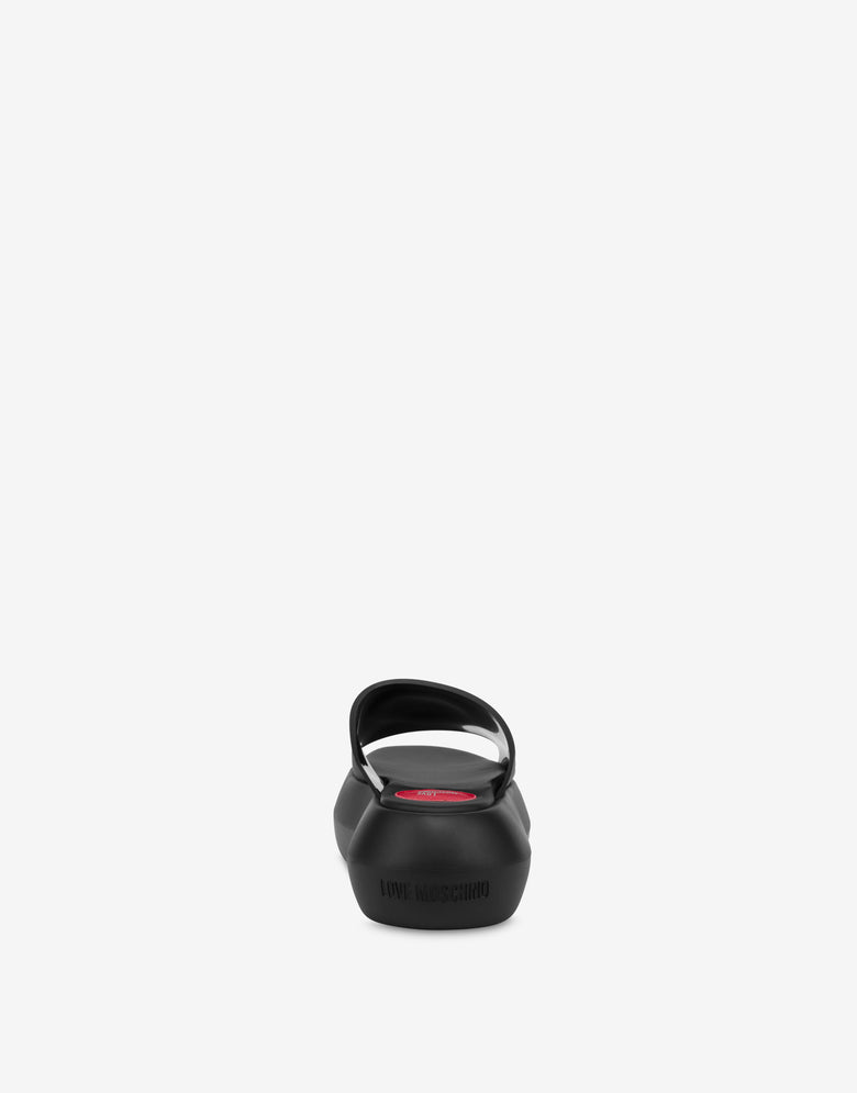Sandales en caoutchouc avec semelle épaisse Noir Love Moschino 2