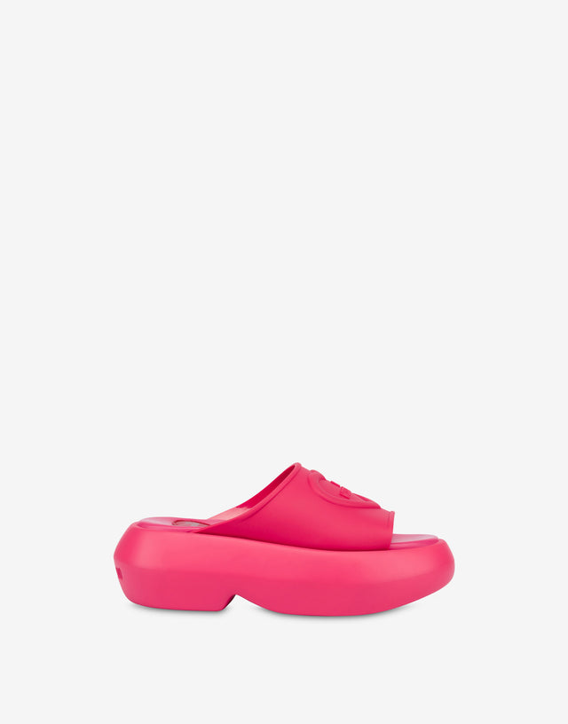Rubber sandals with chunky sole Fuchsia Love Moschino 1