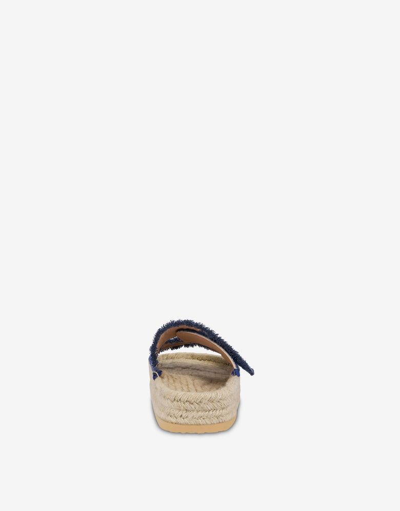 Sandales espadrilles avec brides en denim Bleu Love Moschino 2