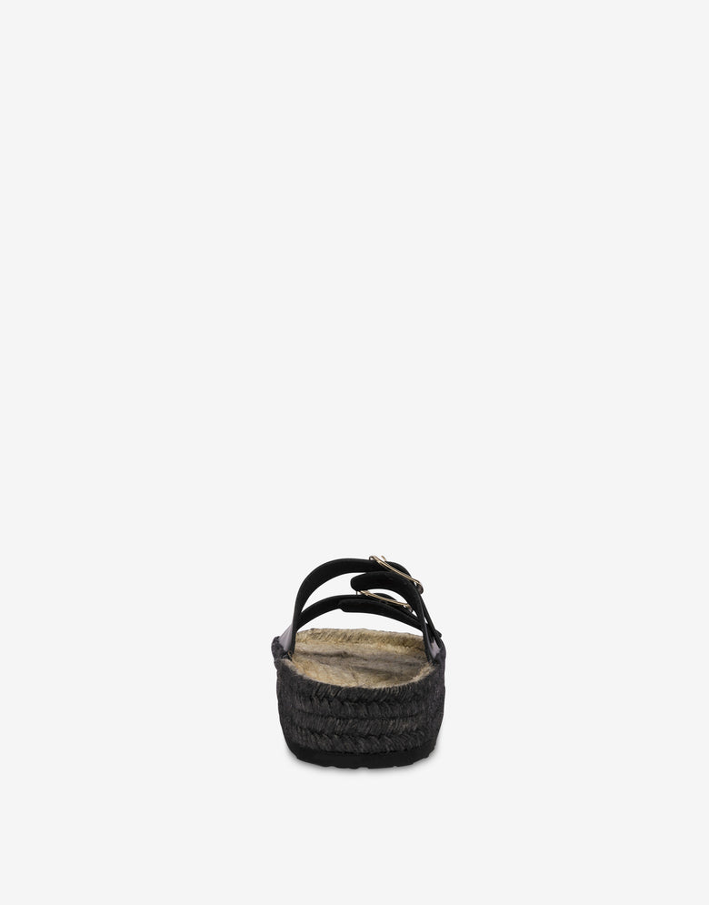 Sandales espadrilles avec double bride Noir Love Moschino 2