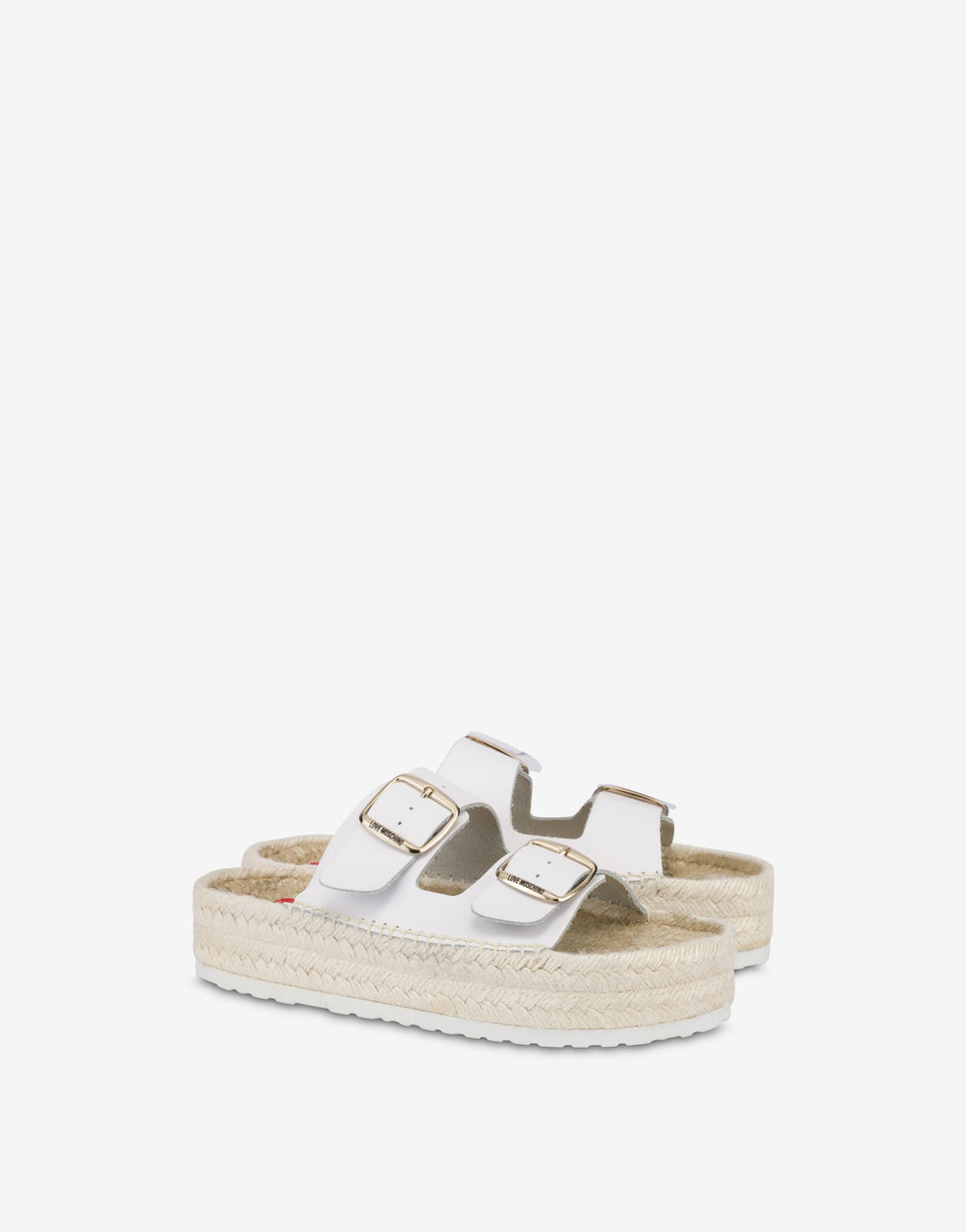 Sandales espadrilles avec double bride Blanc Love Moschino 0
