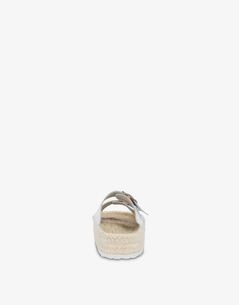 Sandales espadrilles avec double bride Blanc Love Moschino 2