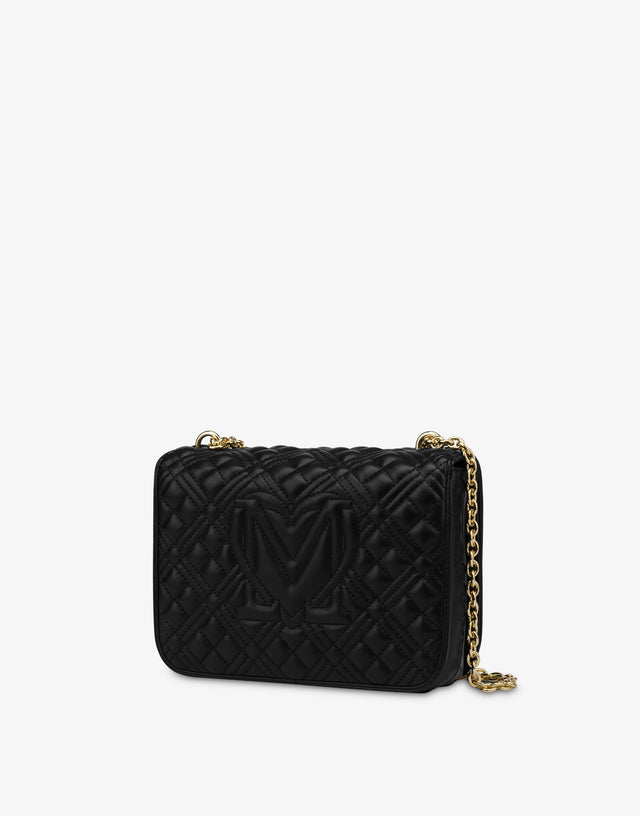 Borsa a spalla Shiny Quilted Nero Love Moschino 1