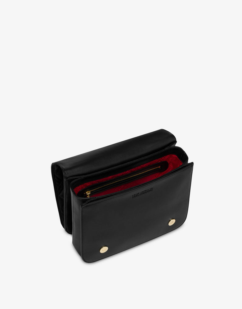 Bolso de hombro New Shiny Quilted Negro Love Moschino 2