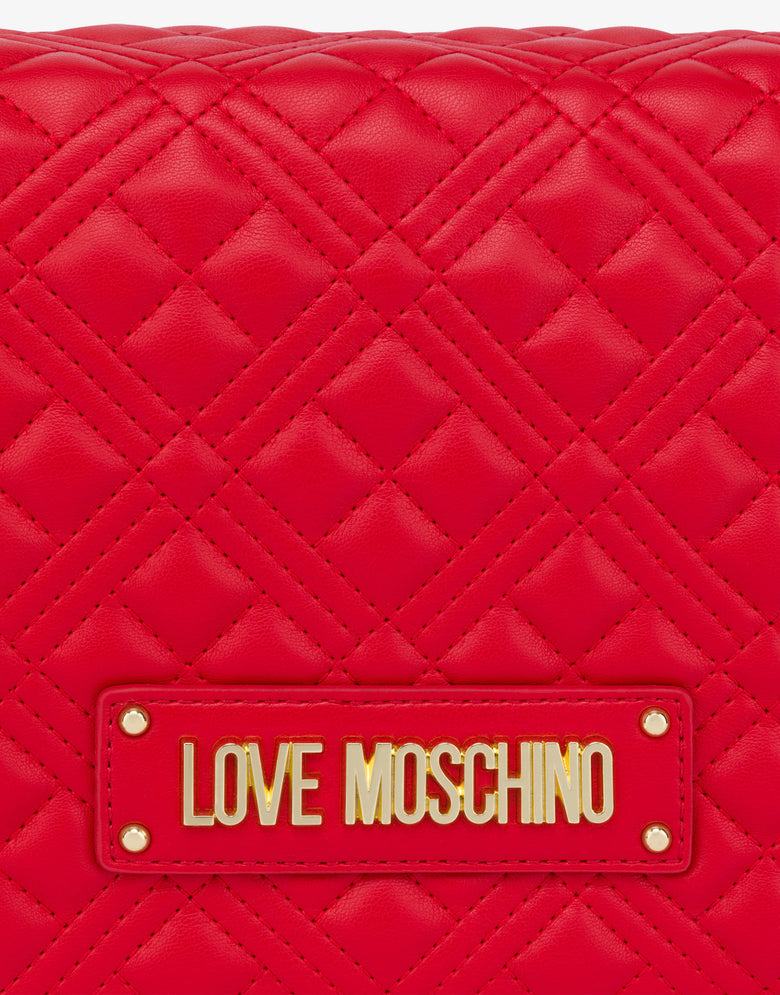 Bolso de hombro Shiny Quilted Rojo Love Moschino 3