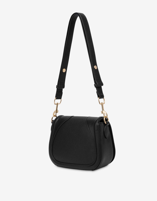 Borsa a spalla con maxi logo Nero Love Moschino 1