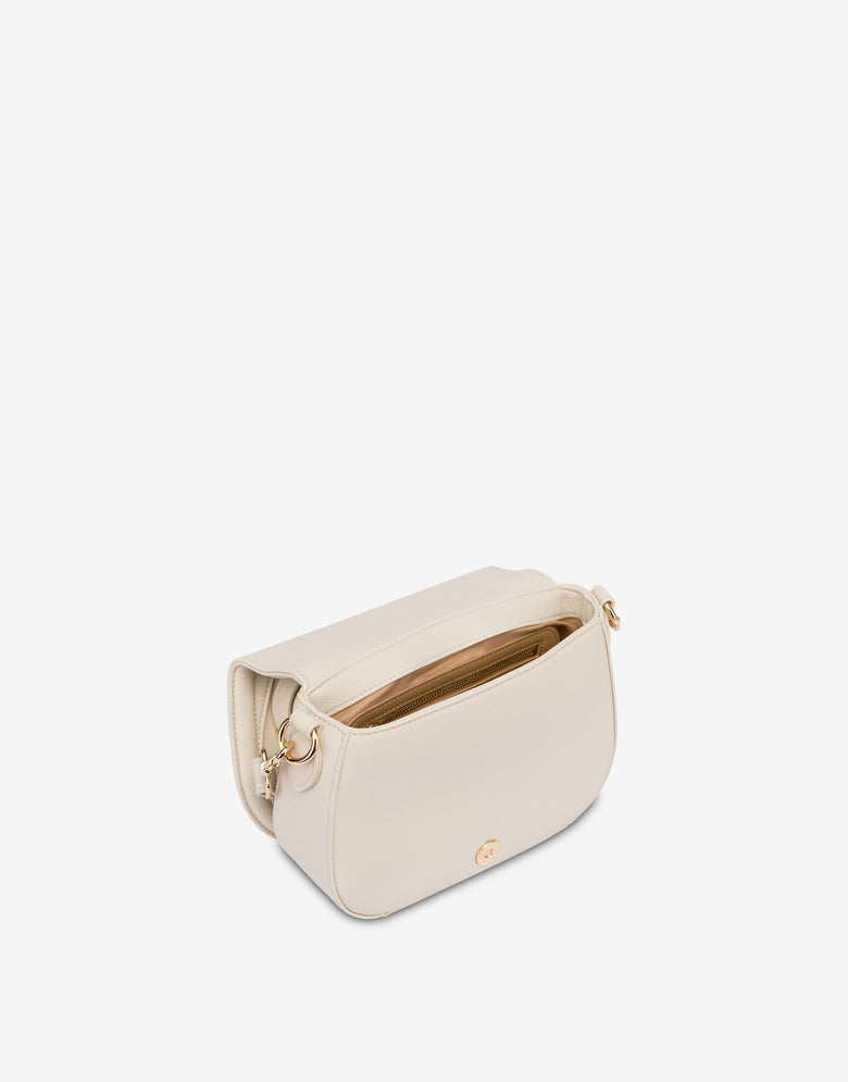 Borsa a spalla con maxi logo Bianco Love Moschino 2