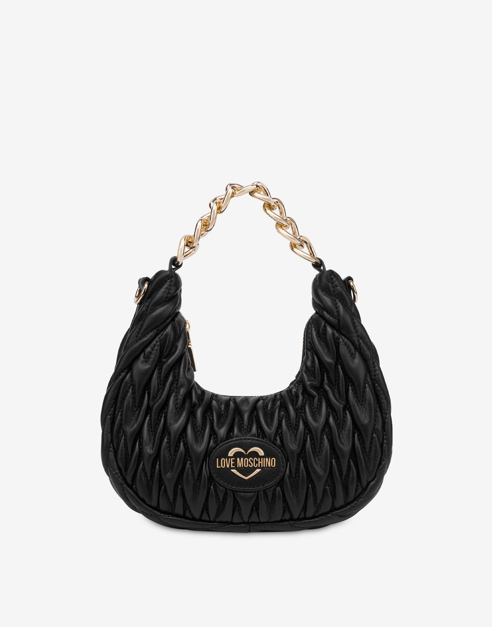 Quilted hobo bag Black Love Moschino 0