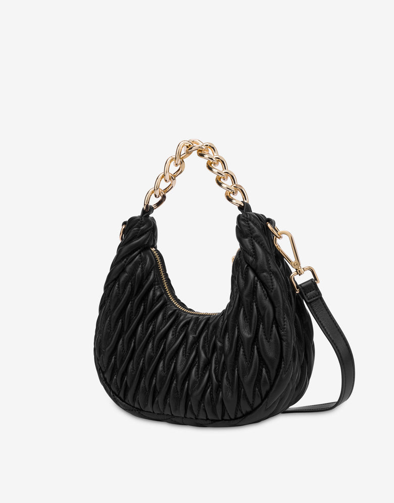 Quilted hobo bag Black Love Moschino 1