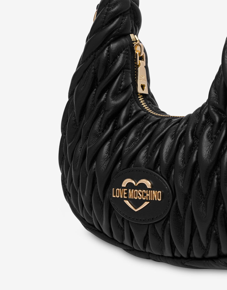 Quilted hobo bag Black Love Moschino 3