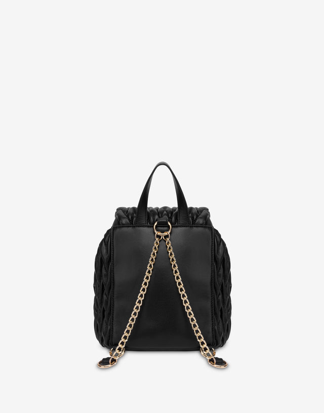 Zaino in tessuto morbido Nero Love Moschino 1