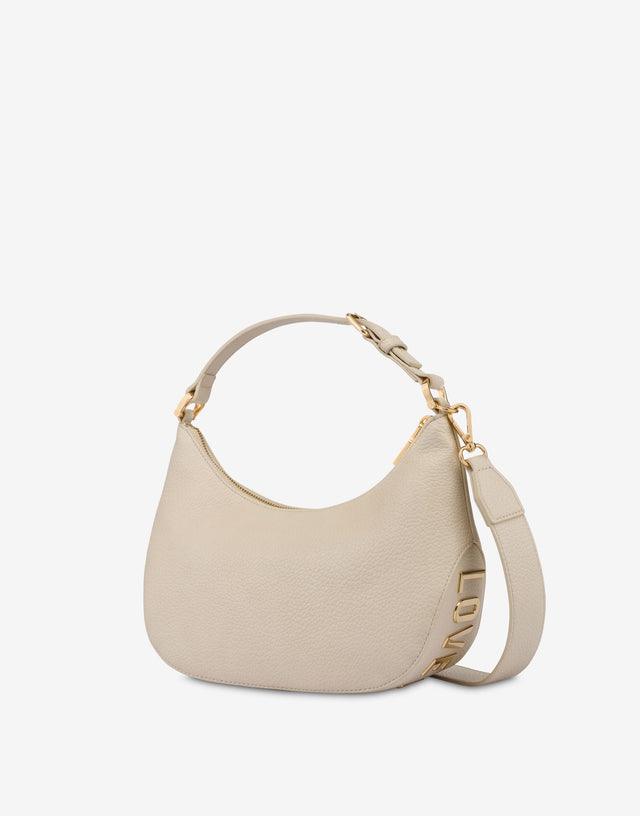 Giant Logo eco-friendly hobo bag Ivory Love Moschino 1
