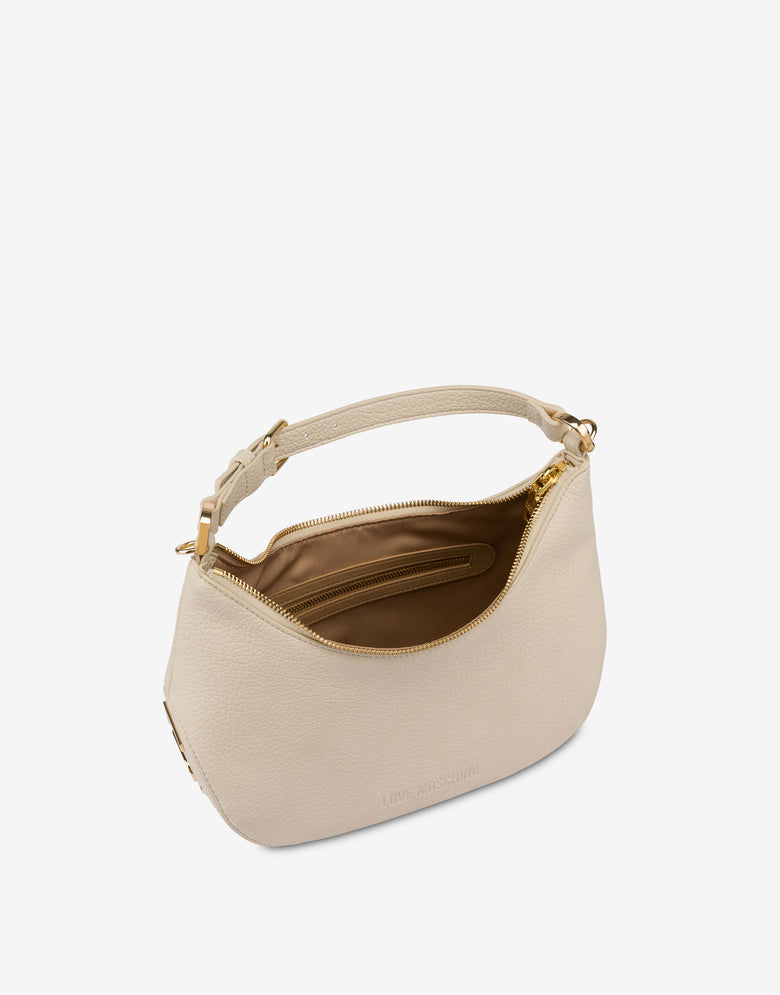 Giant Logo eco-friendly hobo bag Ivory Love Moschino 2