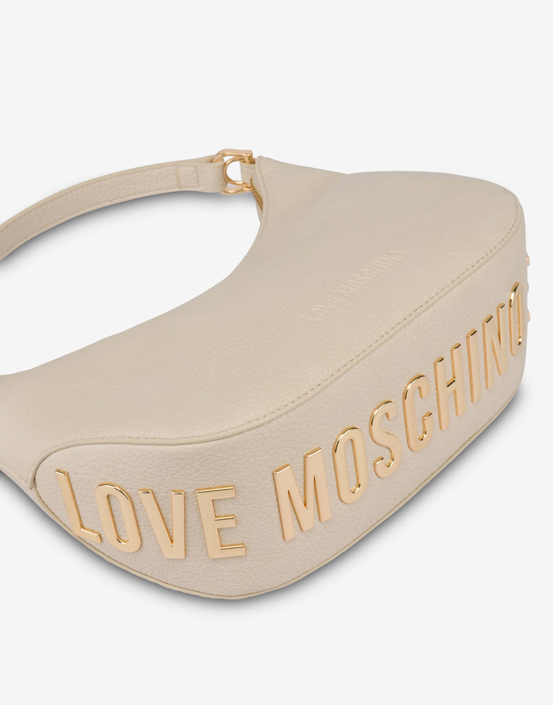 Giant Logo eco-friendly hobo bag Ivory Love Moschino 3